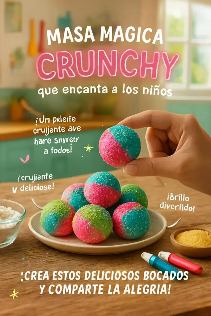 Children playing with colorful Magic Crunchy Dough, enjoying creative sensory activities.