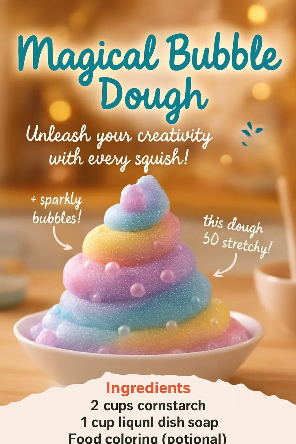 Child playing with Magical Bubble Dough in colorful, playful shapes