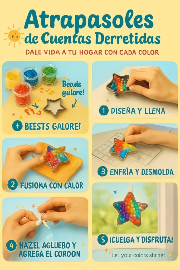 Colorful melted bead catchers for vibrant home decor.