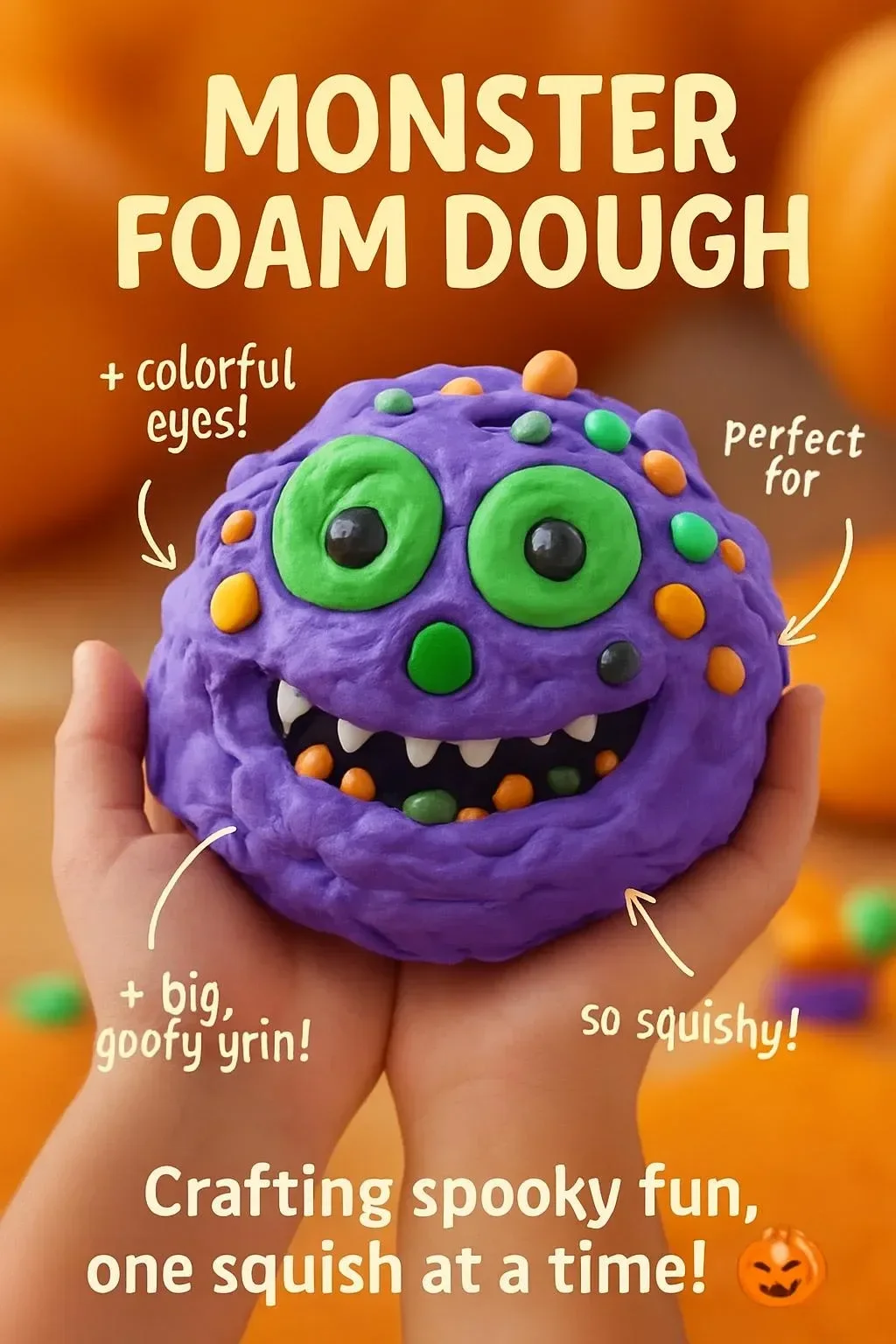 Colorful Monster Foam Dough for kids' creative play and sensory activities