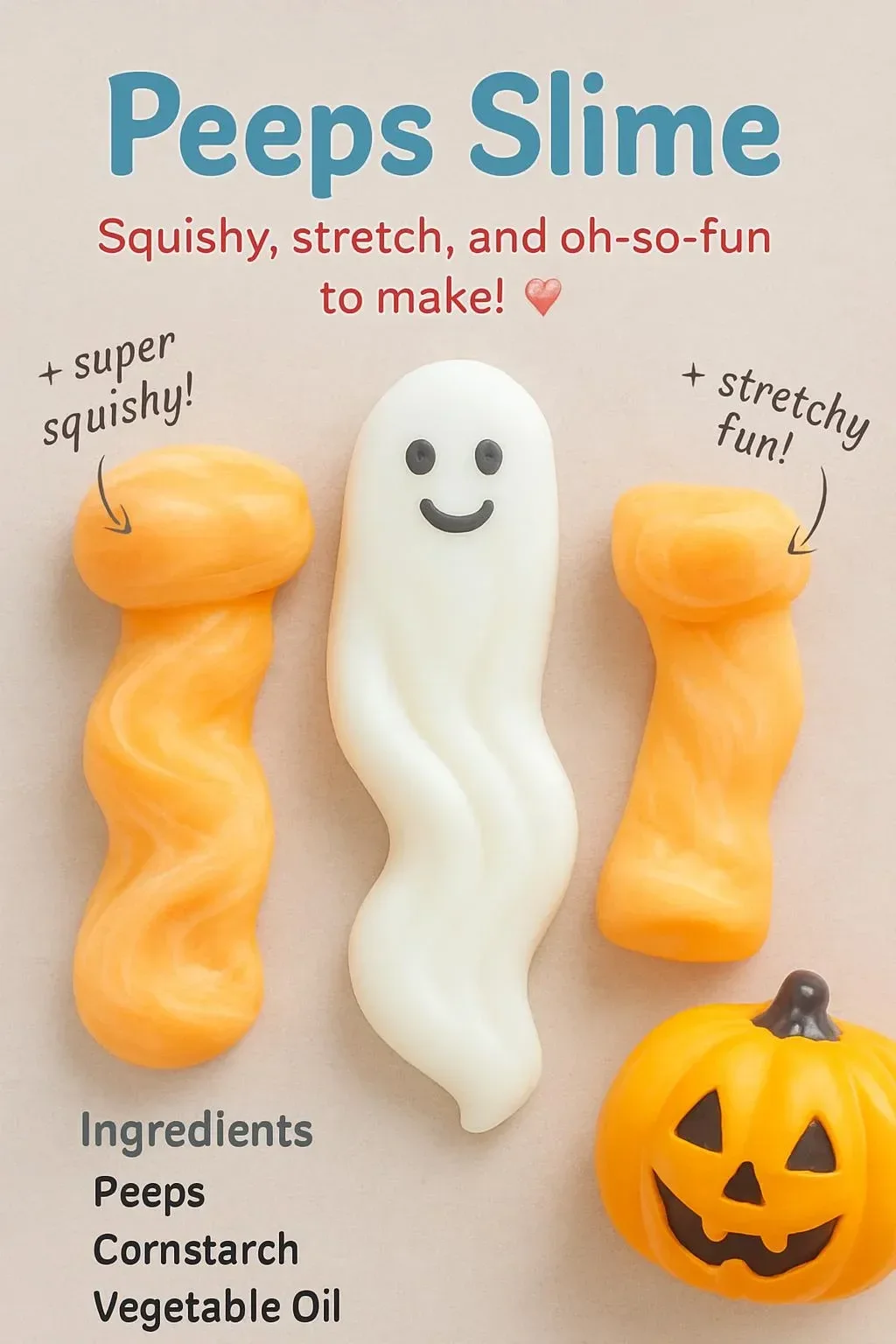 Colorful Peeps Slime in vibrant yellow and pink, inspired by marshmallow treats.