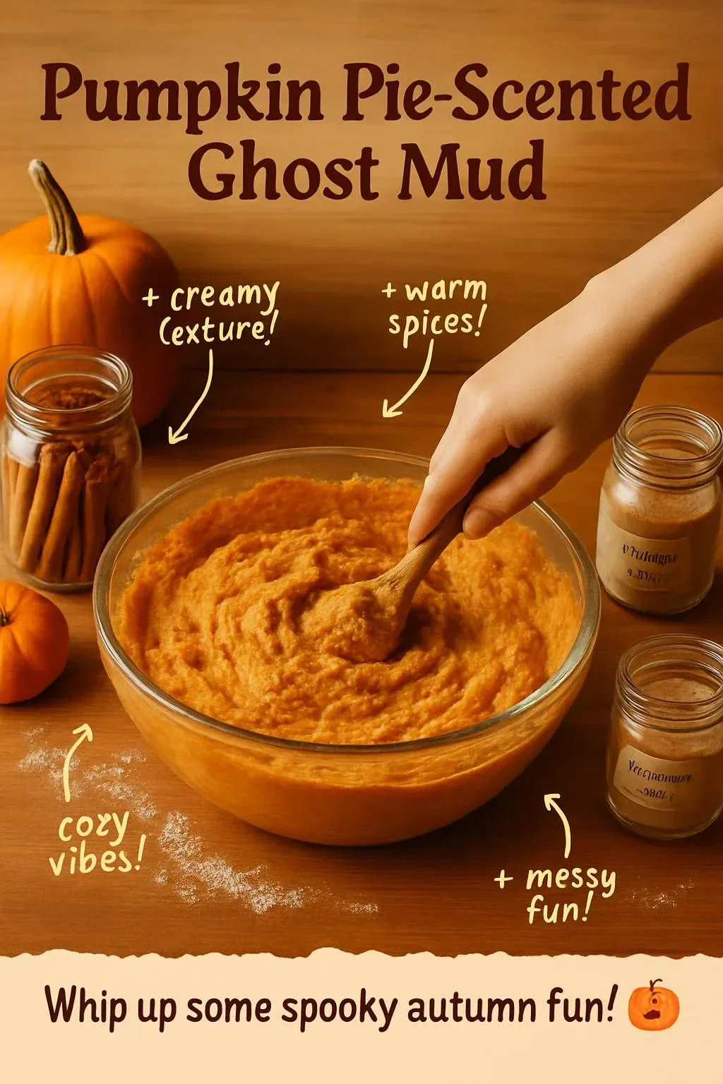 Pumpkin Pie-Scented Ghost Mud for autumn celebrations