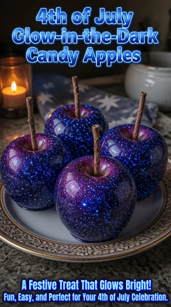 Glow-in-the-Dark Candy Apples for 4th of July Celebration
