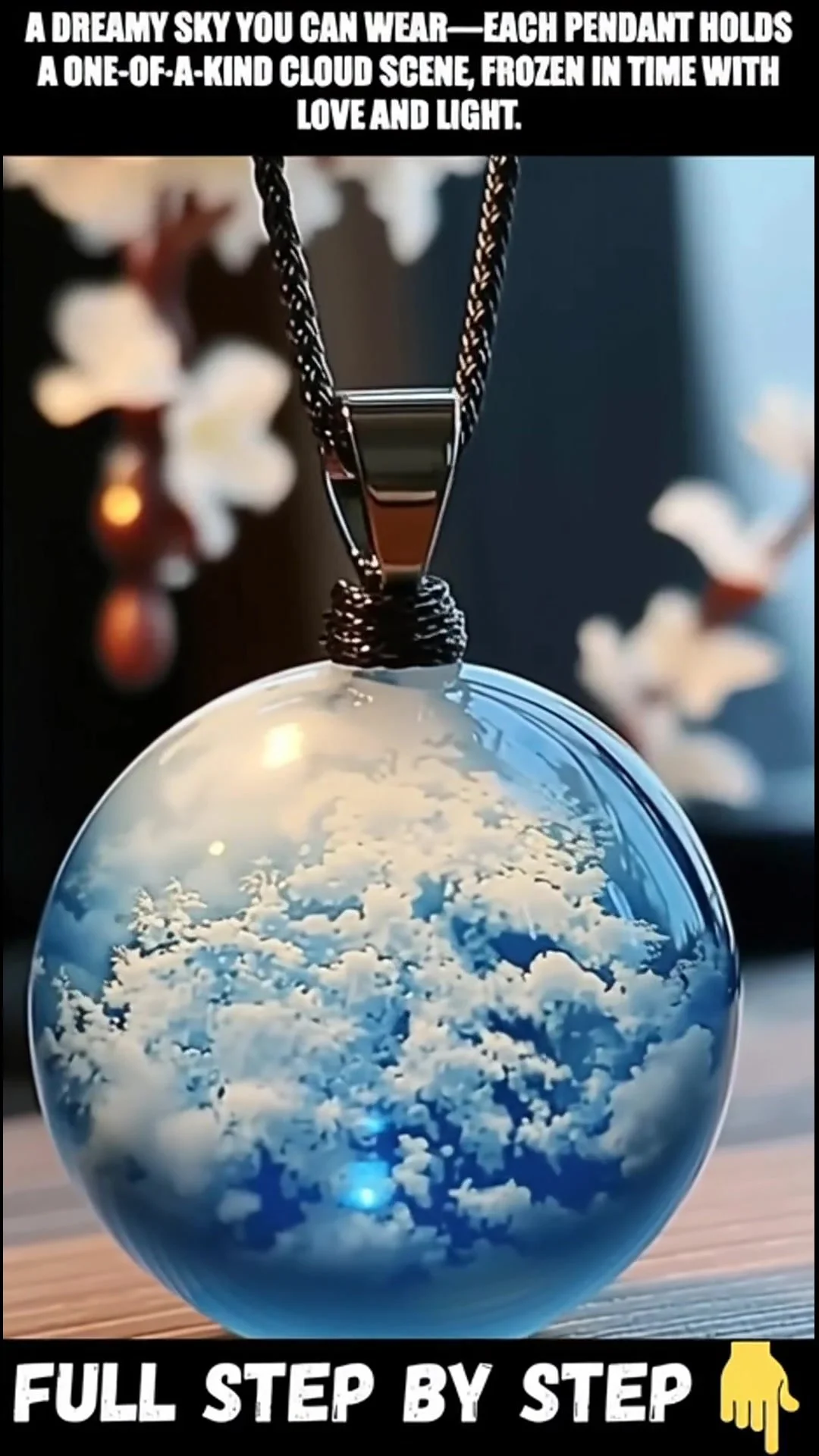 A whimsical sky you can adorn—each pendant captures a unique cloud landscape, preserved with affection and radiance.