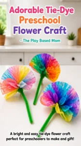 Adorable Tie-Dye Preschool Flower Craft – The Play Based Mom