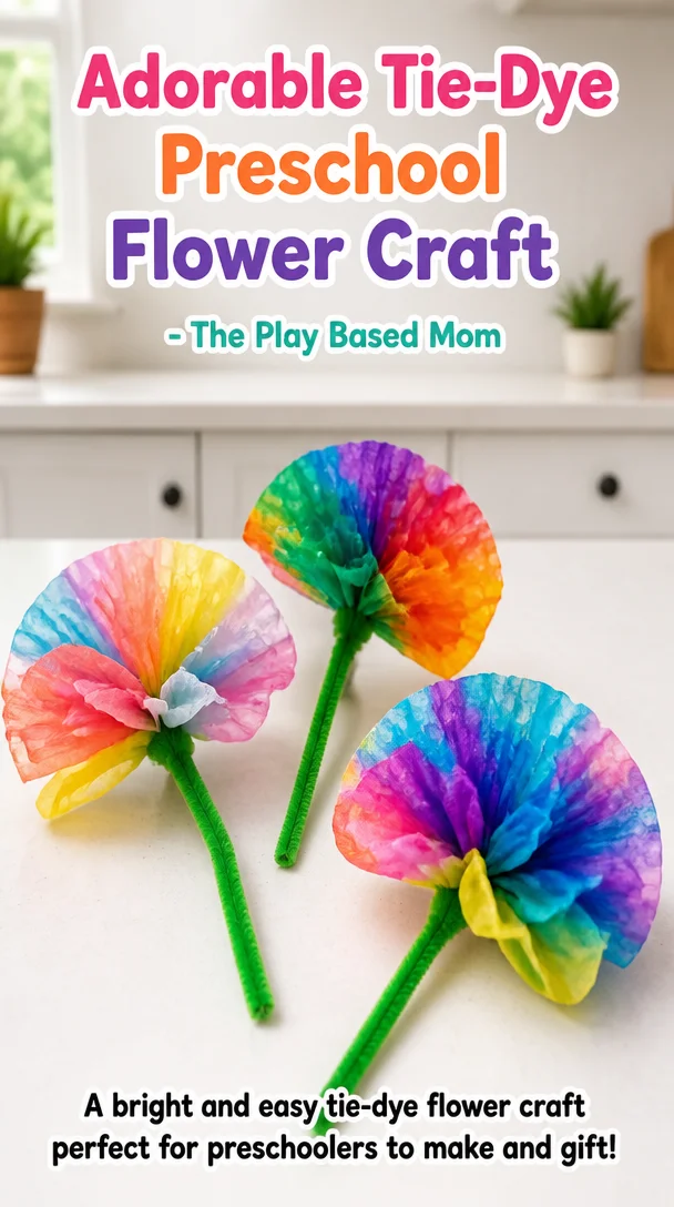 Adorable Tie-Dye Preschool Flower Craft - The Play Based Mom