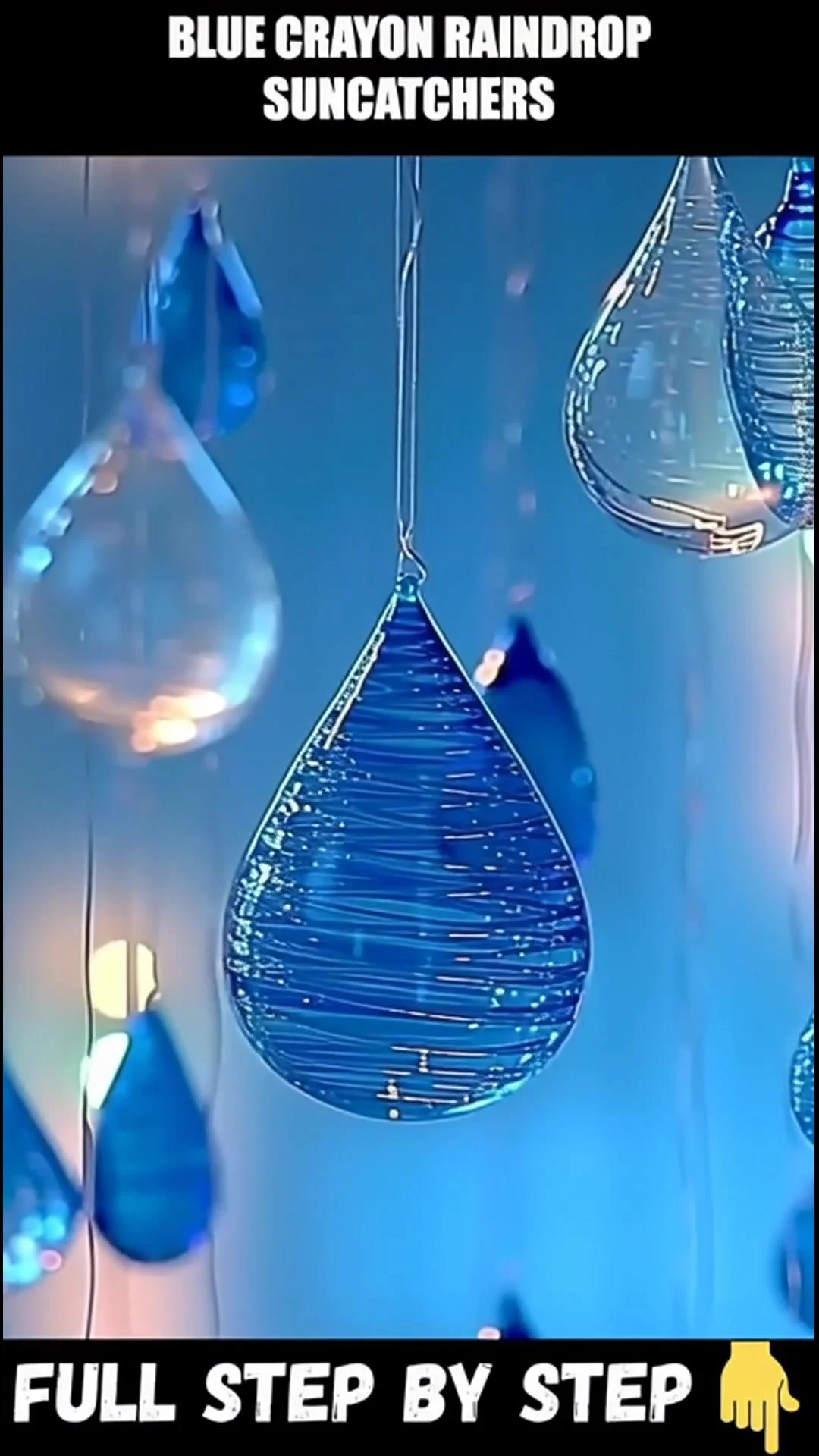 Blue Crayon Raindrop Suncatchers