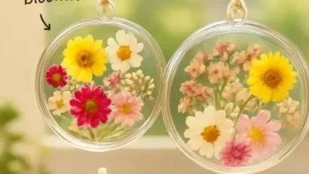 Clear Glue Flower Suncatchers