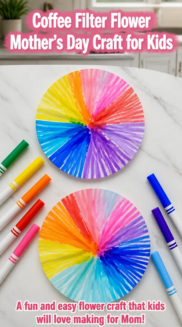 Coffee Filter Flower Mother's Day Craft for Kids