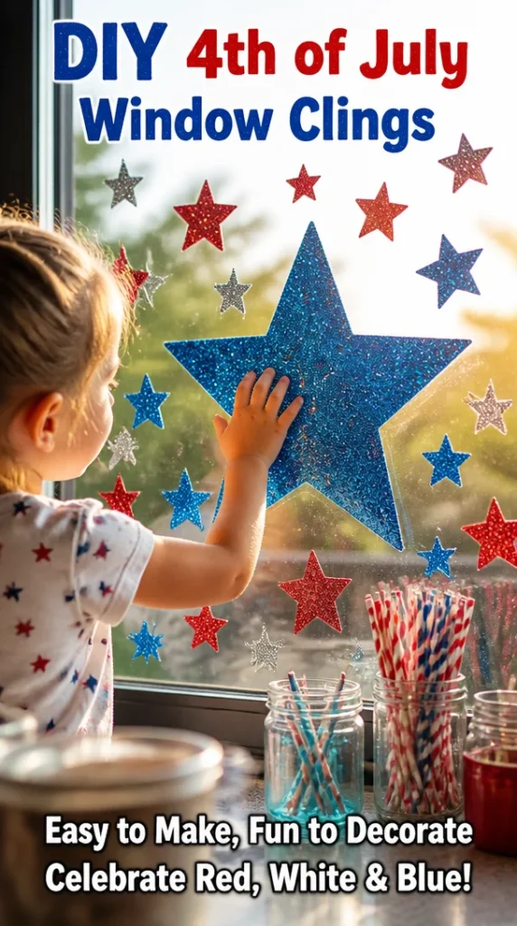 DIY 4th of July window clings for festive home decorations