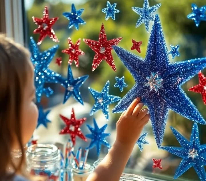DIY 4th of July Window Clings