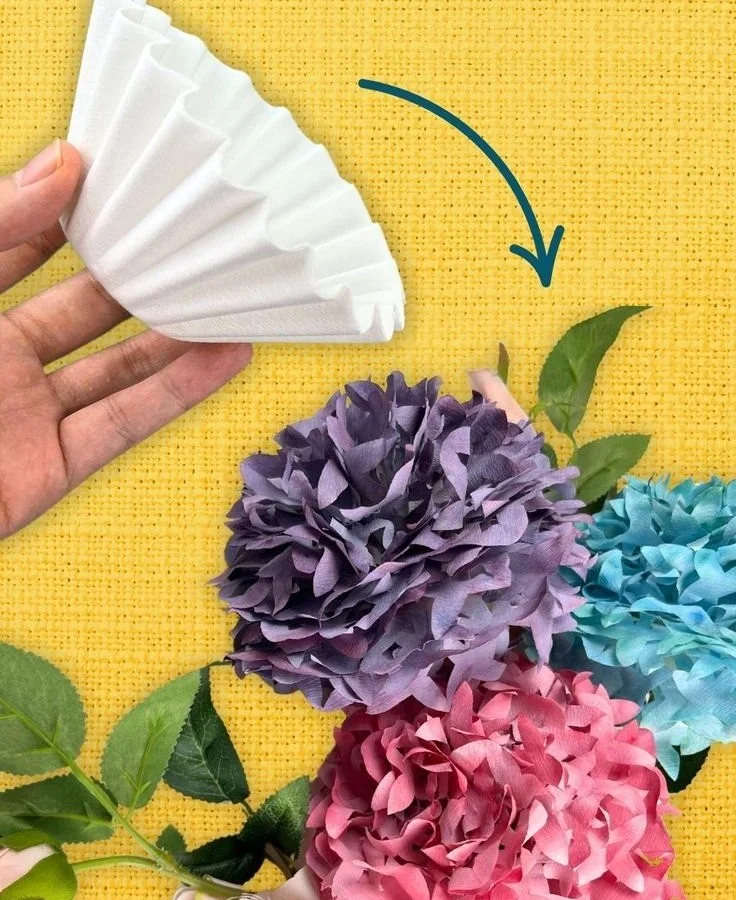 DIY Hydrangea Coffee Filter Flowers | Easy Paper Crafts