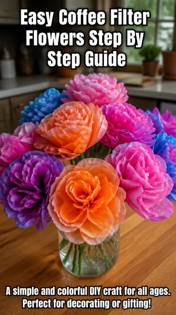 Step-by-step guide to making coffee filter flowers