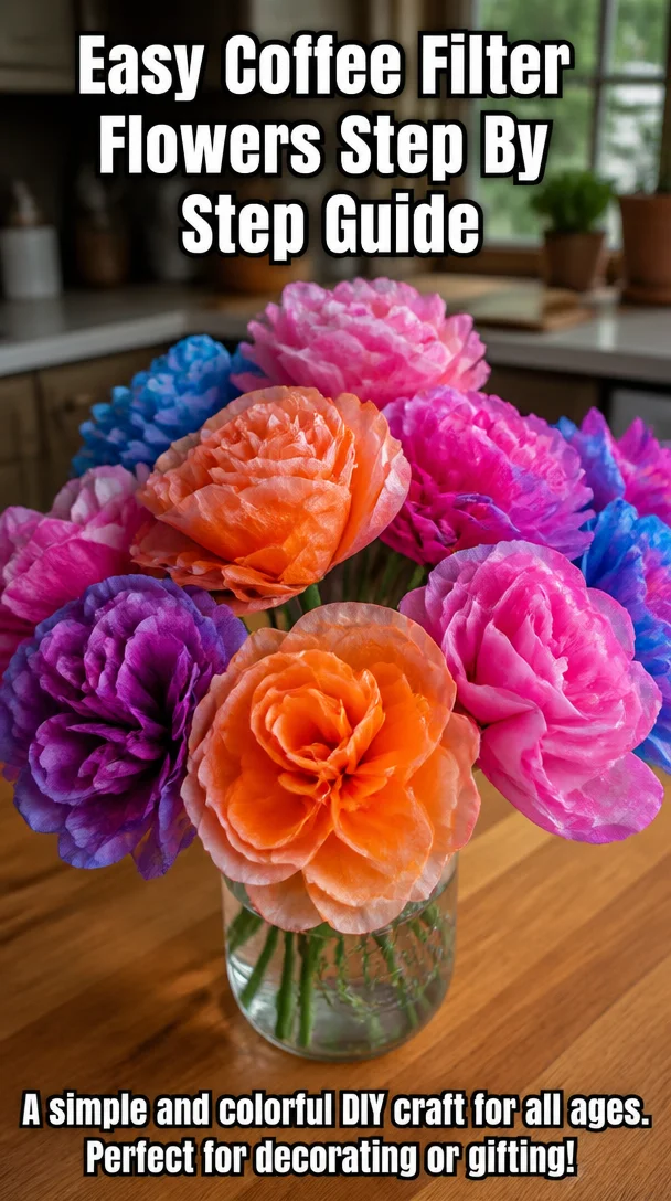Step-by-step guide to making coffee filter flowers