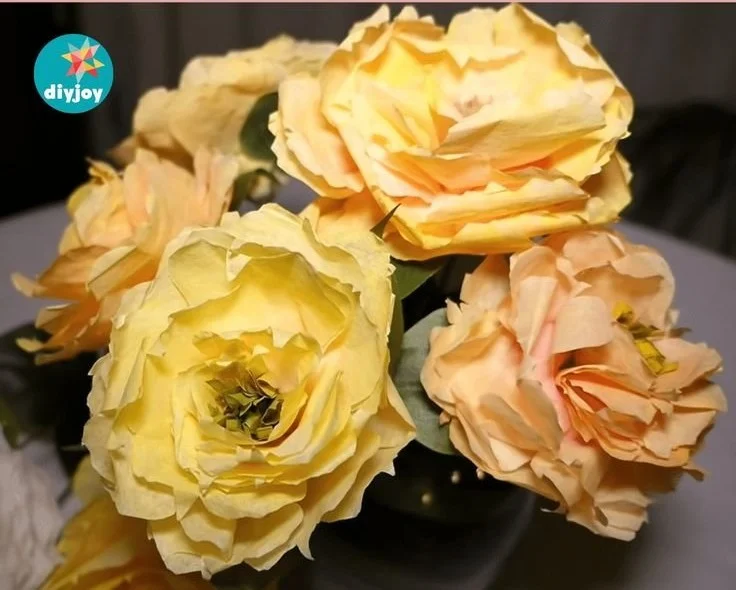 Easy DIY Coffee Filter Peony Flowers Tutorial