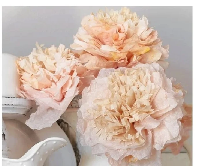 Easy Ruffled Peonies from Coffee Filters