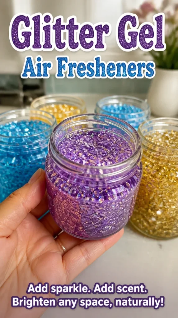 Glitter Gel Air Fresheners in various colors and scents for a stylish aroma.