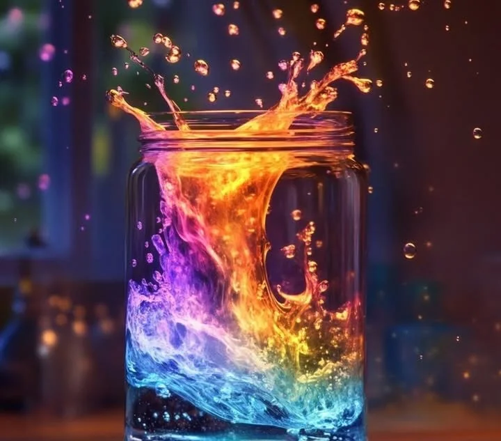 Glow Bubble Explosion in a Jar