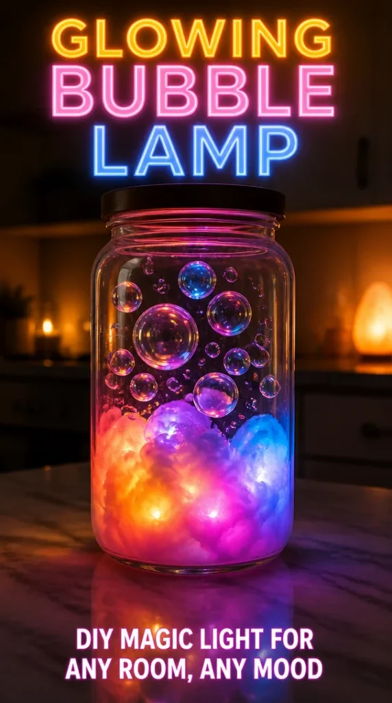 Glowing Bubble Lamp illuminating a cozy space with colorful bubbles