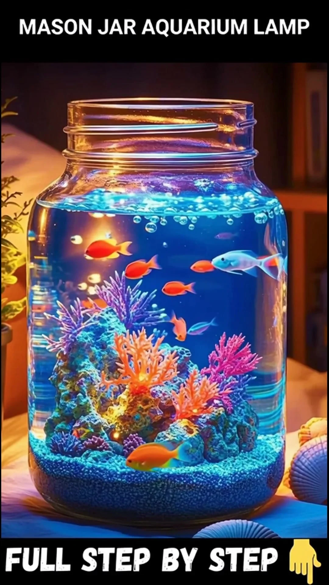 Mason Jar Aquarium Lamp