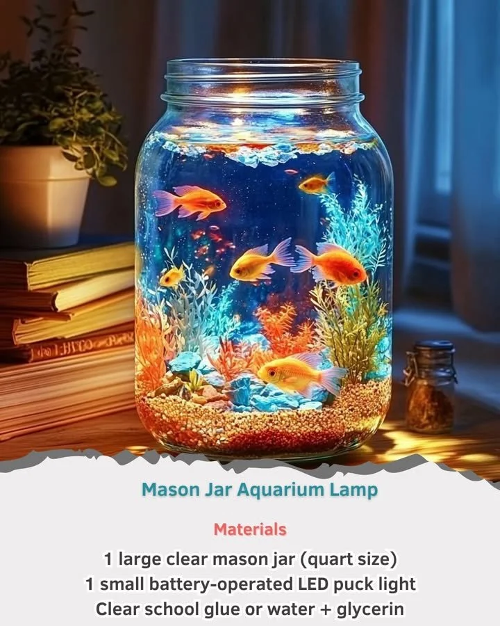 Mason Jar Aquarium Lamp