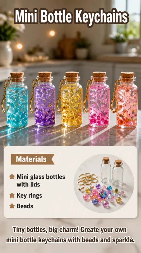 Colorful mini bottle keychains for personalized gifts and fashion accessories