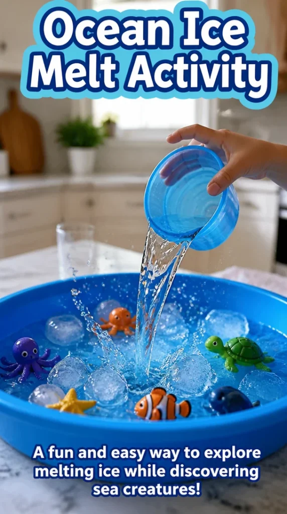 Ocean ice melt activity demonstrating climate change effects on ecosystems.