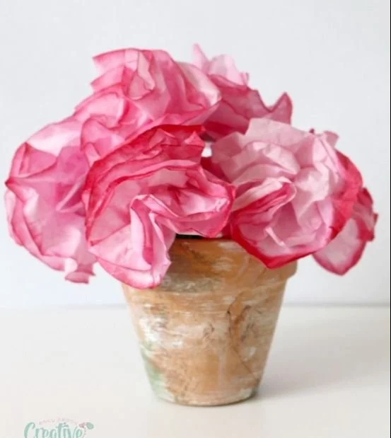 Painted Coffee Filter Flowers