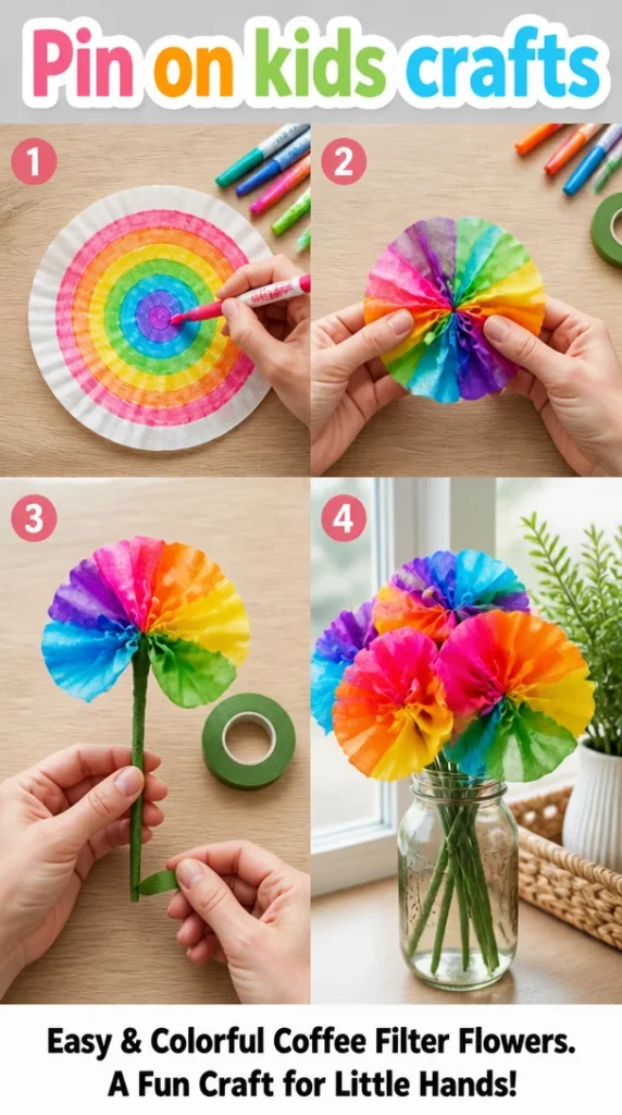 Colorful kids crafts idea pinned for creativity and fun activities