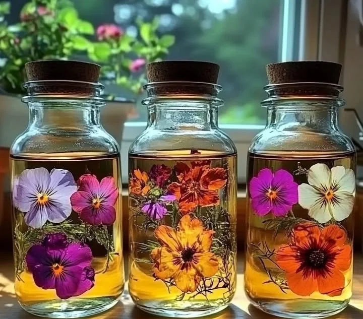 Preserving Flowers in Baby Oil