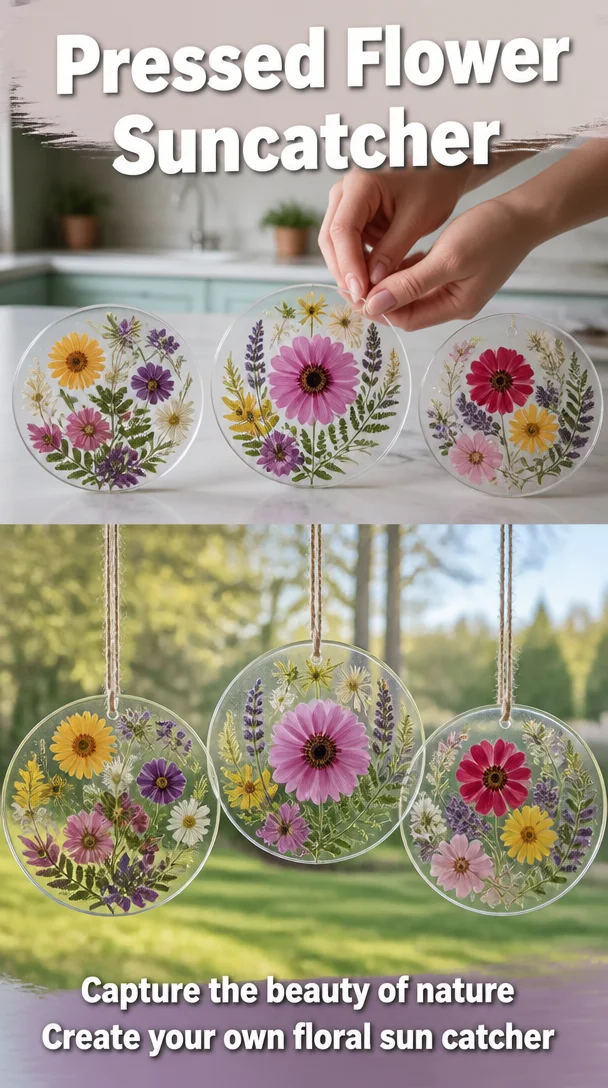 Pressed Flower Suncatcher