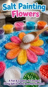 Salt Painting Flowers