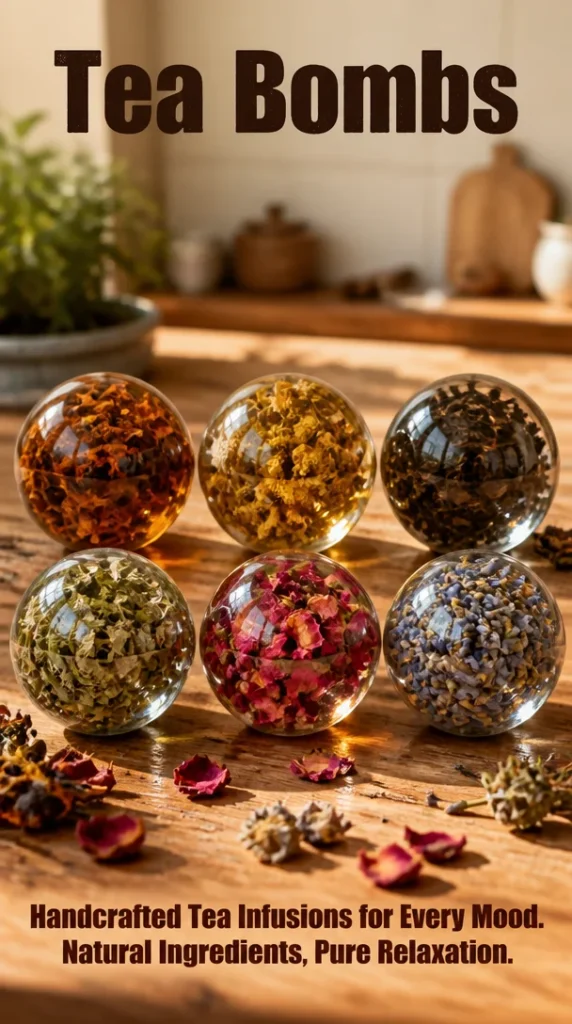 Colorful Tea Bombs for brewing unique tea blends