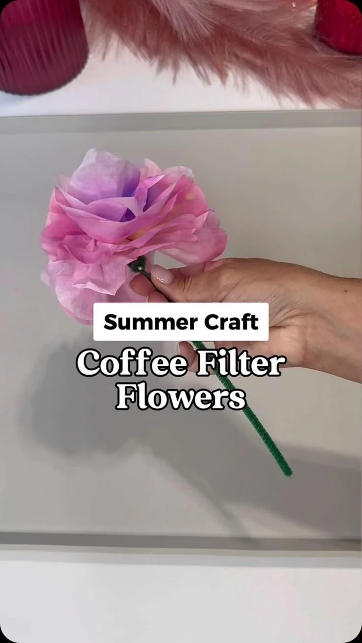 The YAYsayers✨Oz Family Adventures on Instagram: "Supplies & Directions ⬇️🌸 Day 40 of 60 in our 60 Days of Summer series! ☀️➡️ FOLLOW me @emerald_outlaw if you… [Video] [Video] | Coffee crafts, Coffee filter flowers, Coffee filter crafts