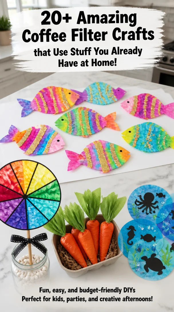 20+ Amazing Coffee Filter Crafts that Use Stuff You Already Have at Home!