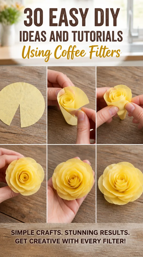 Creative DIY projects using coffee filters for home decor and crafts.