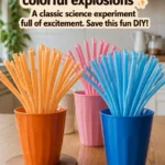 Baking soda and vinegar fireworks fizz and burst into colorful&hellip;
