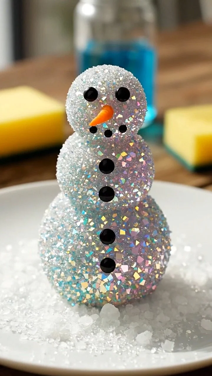 Baking Soda Crystal Snowman