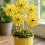 Beaded Pipe Cleaner Flower Stakes
