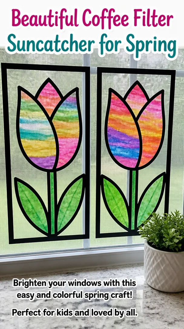Beautiful Coffee Filter Suncatcher for Spring
