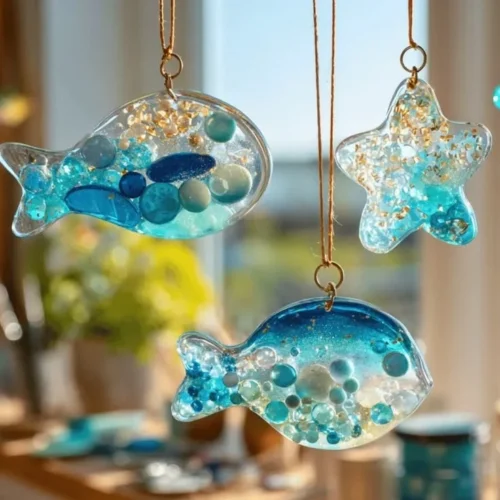 Blue Pearl Ocean Sun Catcher reflecting vibrant colors and light