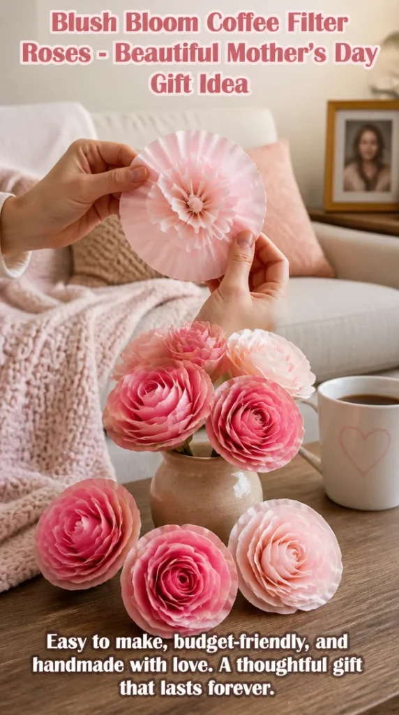 Blush Bloom Coffee Filter Roses - Ideal Mother’s Day gift arrangement
