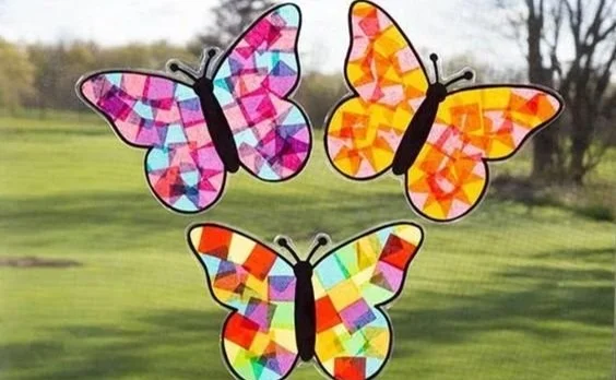 Beautiful butterfly window decor adding charm to the interior space