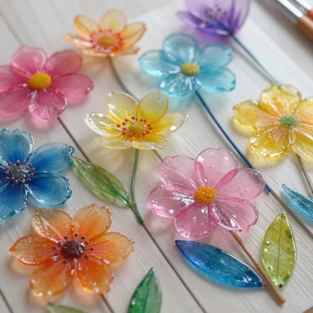 Clear Adhesive Flower Sun Catcher