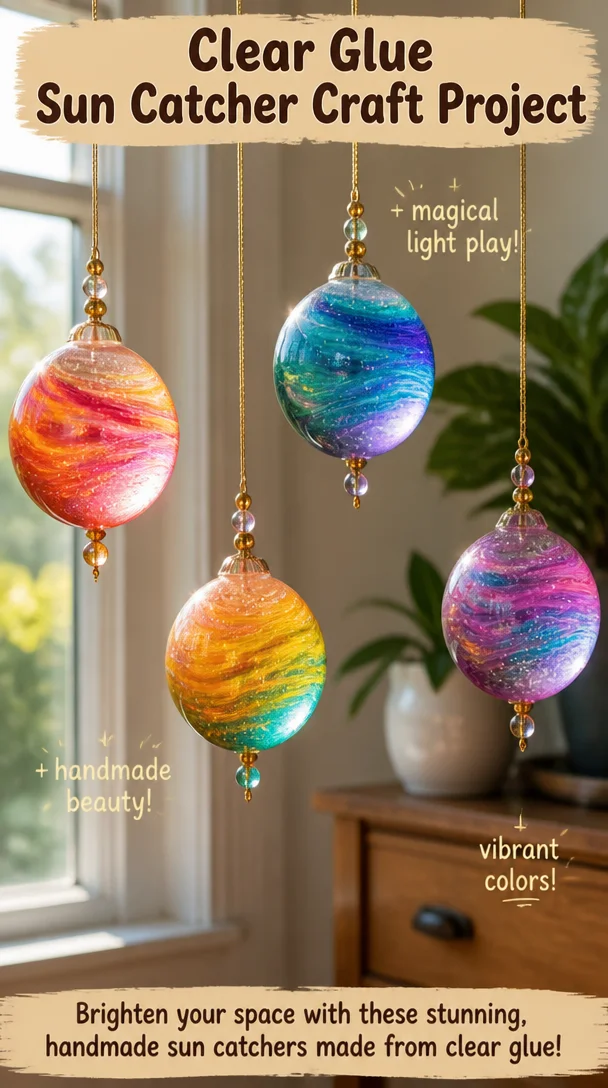 Clear Glue Sun Catcher Craft Project