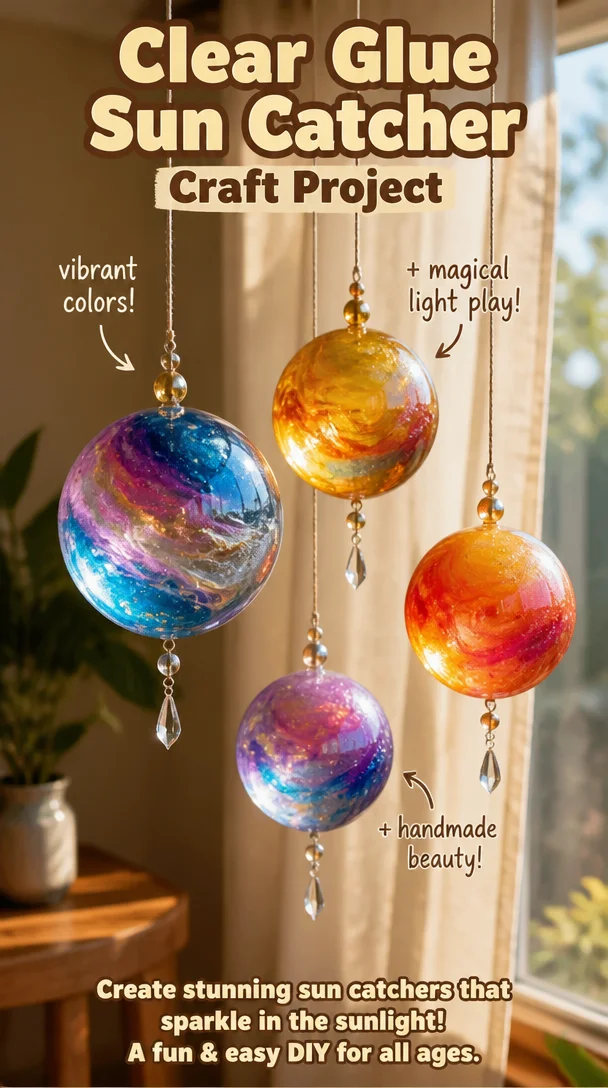 Clear Glue Sun Catcher Craft Project