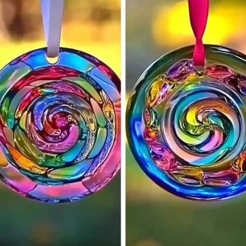Colorful suncatchers made with clear glue for vibrant window decorations