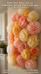 Coffee filter flower wall art | Coffee filter garland, Floral…