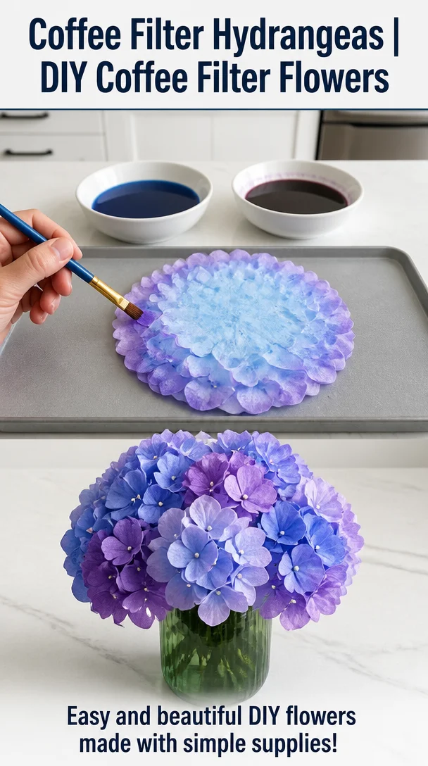 Coffee Filter Hydrangeas | DIY Coffee Filter Flowers