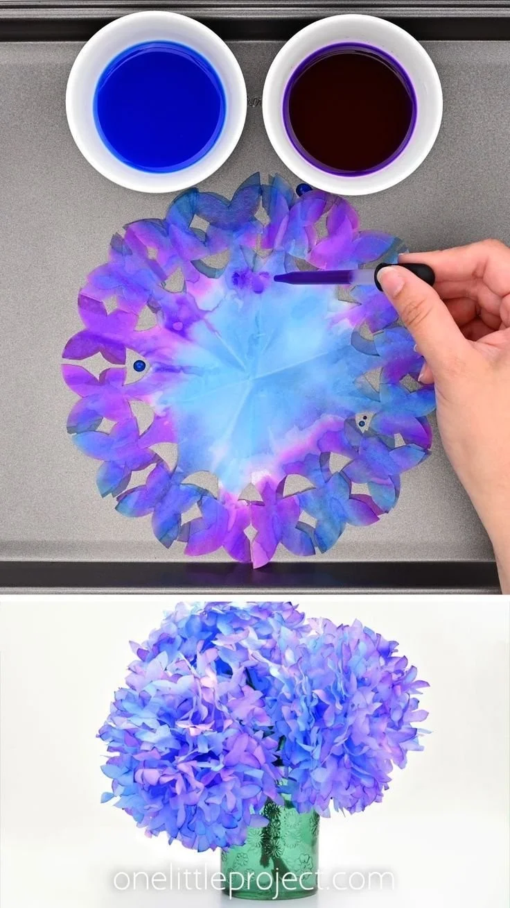 Coffee Filter Hydrangeas | DIY Coffee Filter Flowers